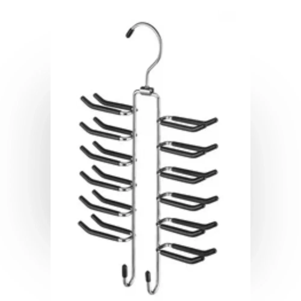 Hanger world Silver Metal Non Slip Tie & Belt Hanger